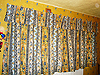 Bedroom curtains interlined with handmade buckram pelmet